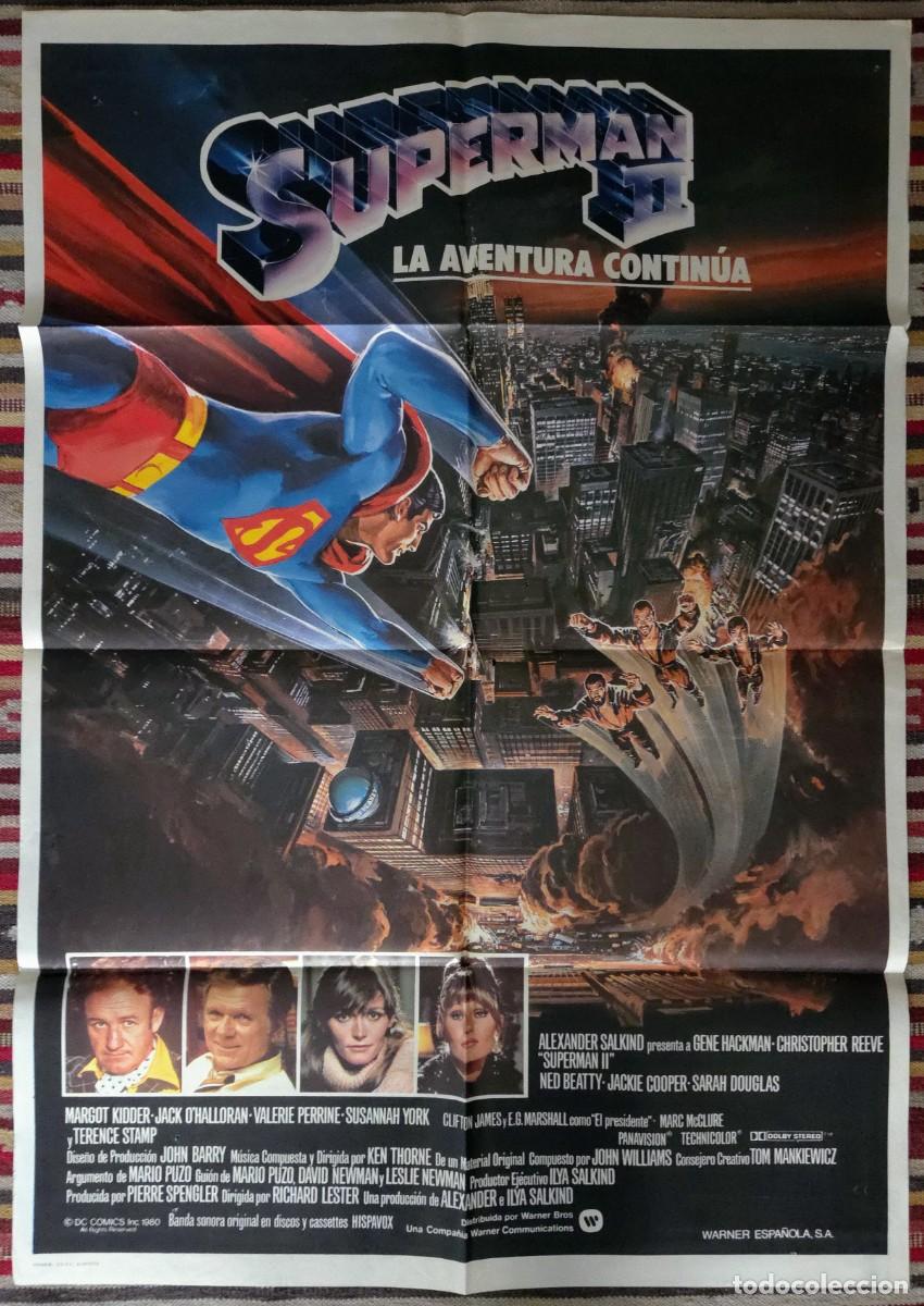 Cine: SUPERMAN II (1980) &ndash; Cartel original + kit completo 12 fotocromos &ndash; Excepcional