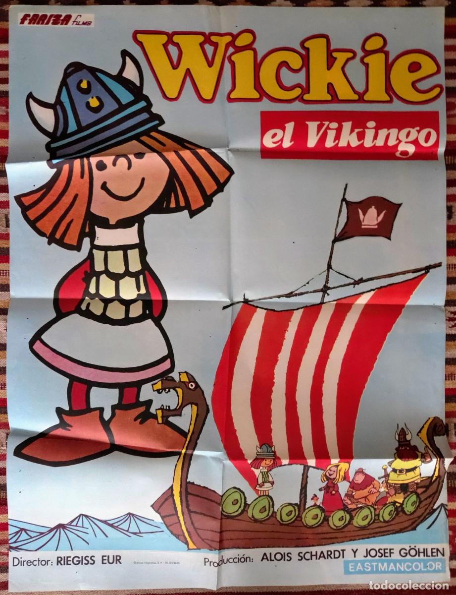 Cine: WICKIE EL VIKINGO 1976 &ndash; Cartel original + 8 fotocromos &ndash; Icono infantil TVE
