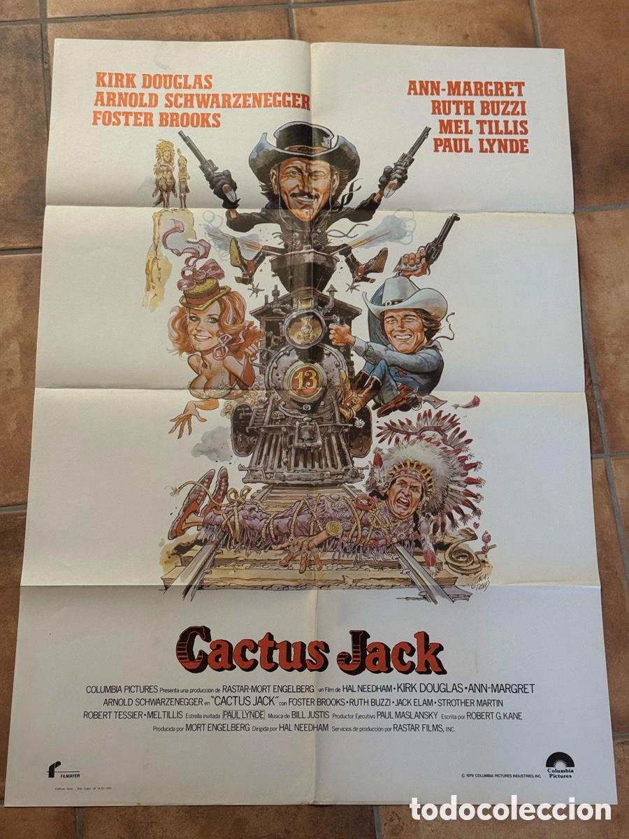 Cine: CACTUS JACK ARNOLD SCHWARZENEGGER DOUGLAS ANN-MARGRET POSTER ORIGINAL 70X100 ESTRENO