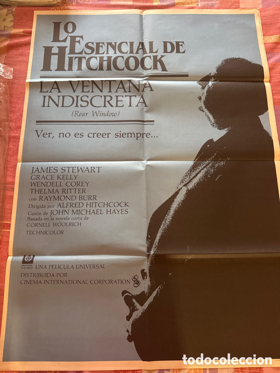 Cine: LA VENTANA INDISCRETA JAMES STEWART ALFRED HITCHCOCK POSTER ORIGINAL 70X100 ESPA&Ntilde;OL R-84