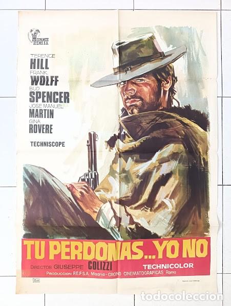 Cine: VKD 2712 TU PERDONAS YO NO TERENCE HILL BUD SPENCER SPAGHETTI POSTER ORIGINAL 70X100 ESTRENO