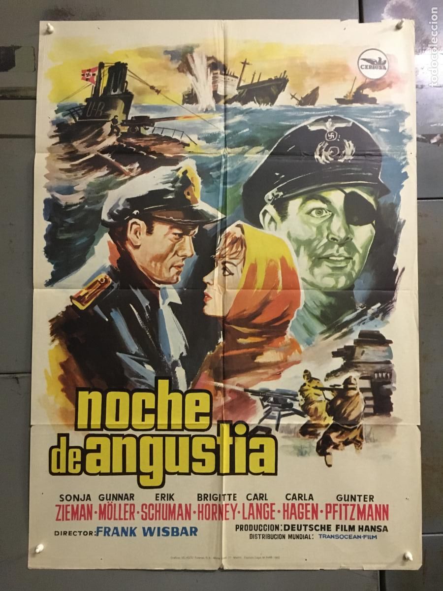 Cine: ODC C986 NOCHE DE ANGUSTIA SONJA ZIEMAN GUNNAR MOLLER POSTER ORIGINAL 70X100 ESTRENO