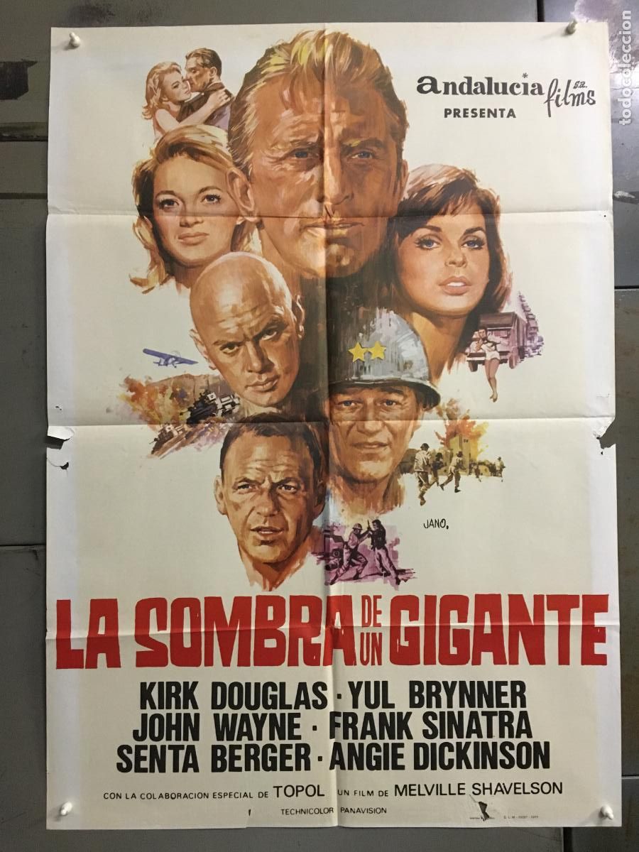 Cine: ODC C987 LA SOMBRA DE UN GIGANTE FRANK SINATRA JOHN WAYNE JANO POSTER ORIGINAL 70X100 ESTRENO