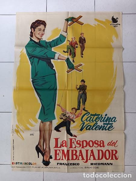 Cine: SMP 2715 LA ESPOSA DEL EMBAJADOR CATERINA VALENTE POSTER ORIGINAL 70X100 ESTRENO