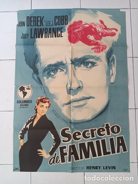 Cine: SMP 2718 SECRETO DE FAMILIA JOHN DEREK JANO POSTER ORIGINAL ESTRENO 70X100 LITOGRAFIA