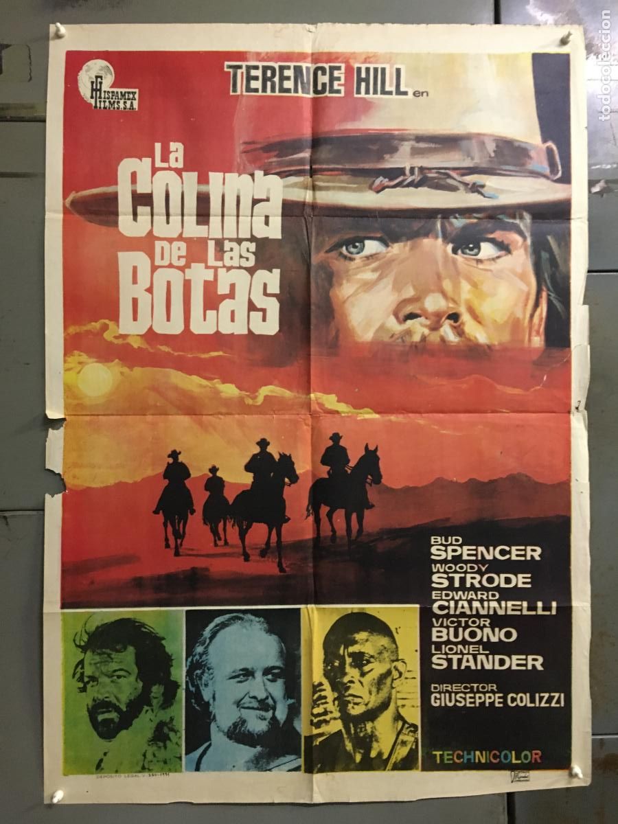 Cine: ODC C991 LA COLINA DE LAS BOTAS BUD SPENCER TERENCE HILL POSTER ORIGINAL 70X100 ESTRENO