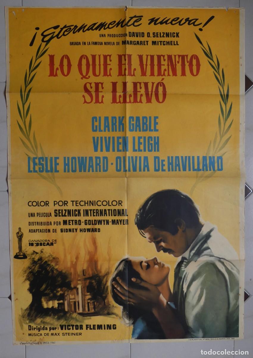 Cine: CARTEL DE LA REPOSICION DE LO QUE EL VIENTO SE LLEVO (PAGO POR BIZUM - PEDIDO MINIMO 50 EUROS )