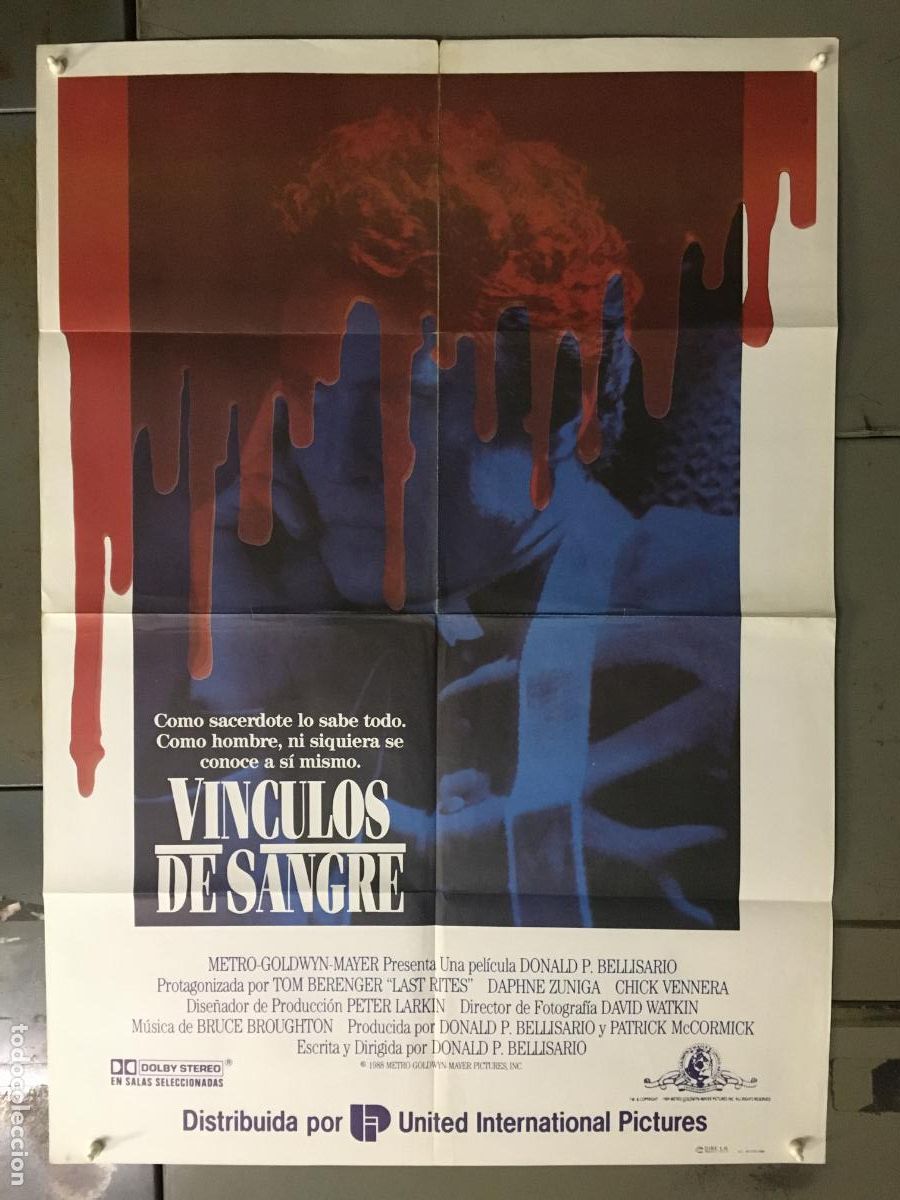 Cine: AFR08 VINCULOS DE SANGRE TOM BERENGER POSTER ORIGINAL 70X100 ESTRENO