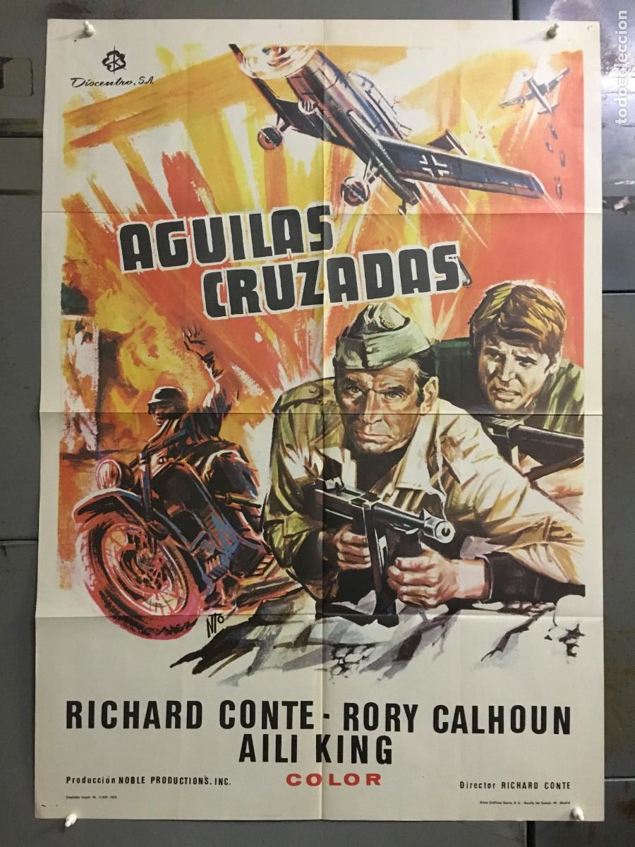 Cine: AFR09 AGUILAS CRUZADAS RICHARD CONTE RORY CALHOUN POSTER ORIGINAL 70X100 ESTRENO