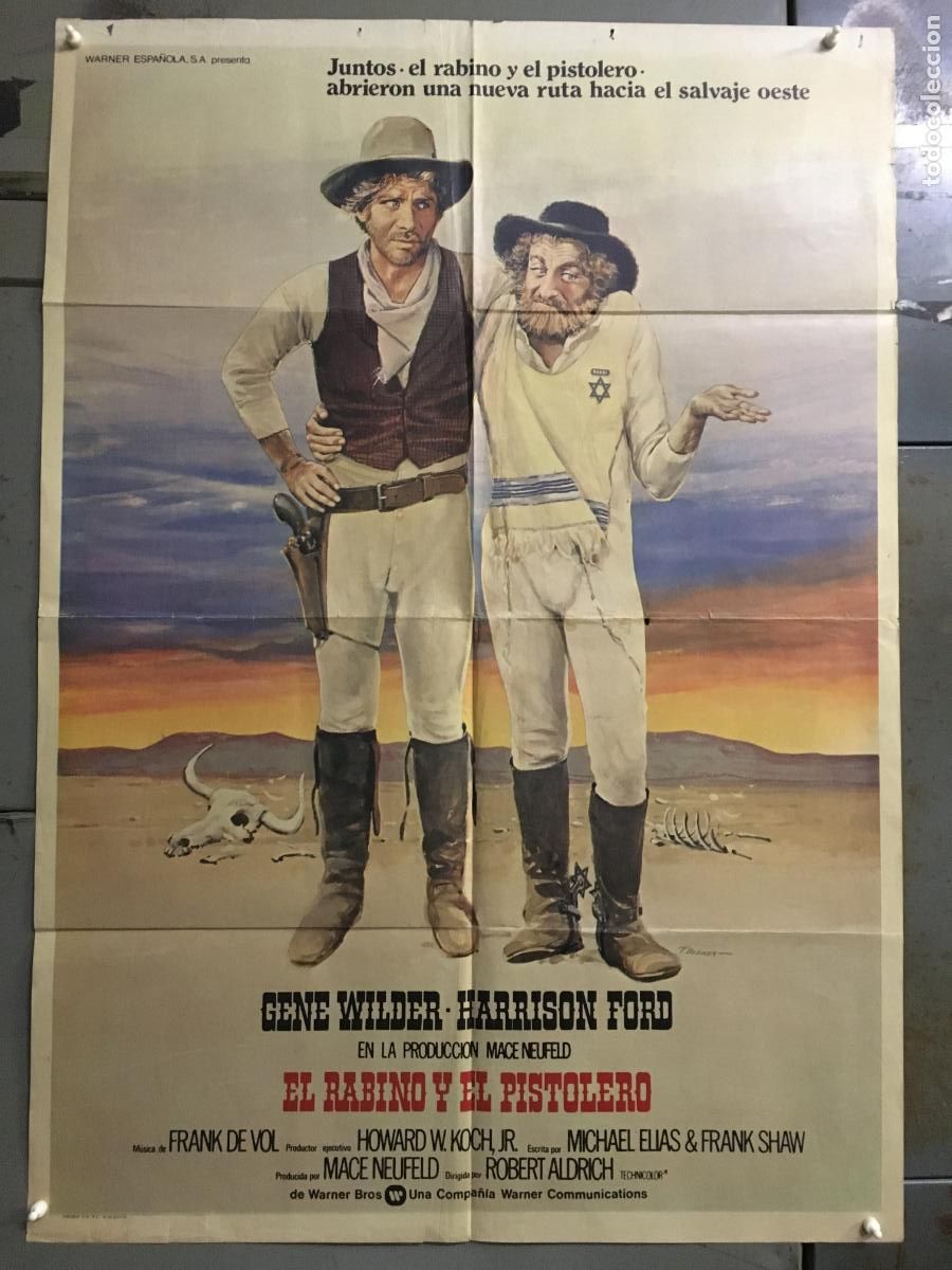 Cine: AFR16 EL RABINO Y EL PISTOLERO HARRISON FORD GENE WILDER POSTER ORIGINAL 70X100 ESTRENO