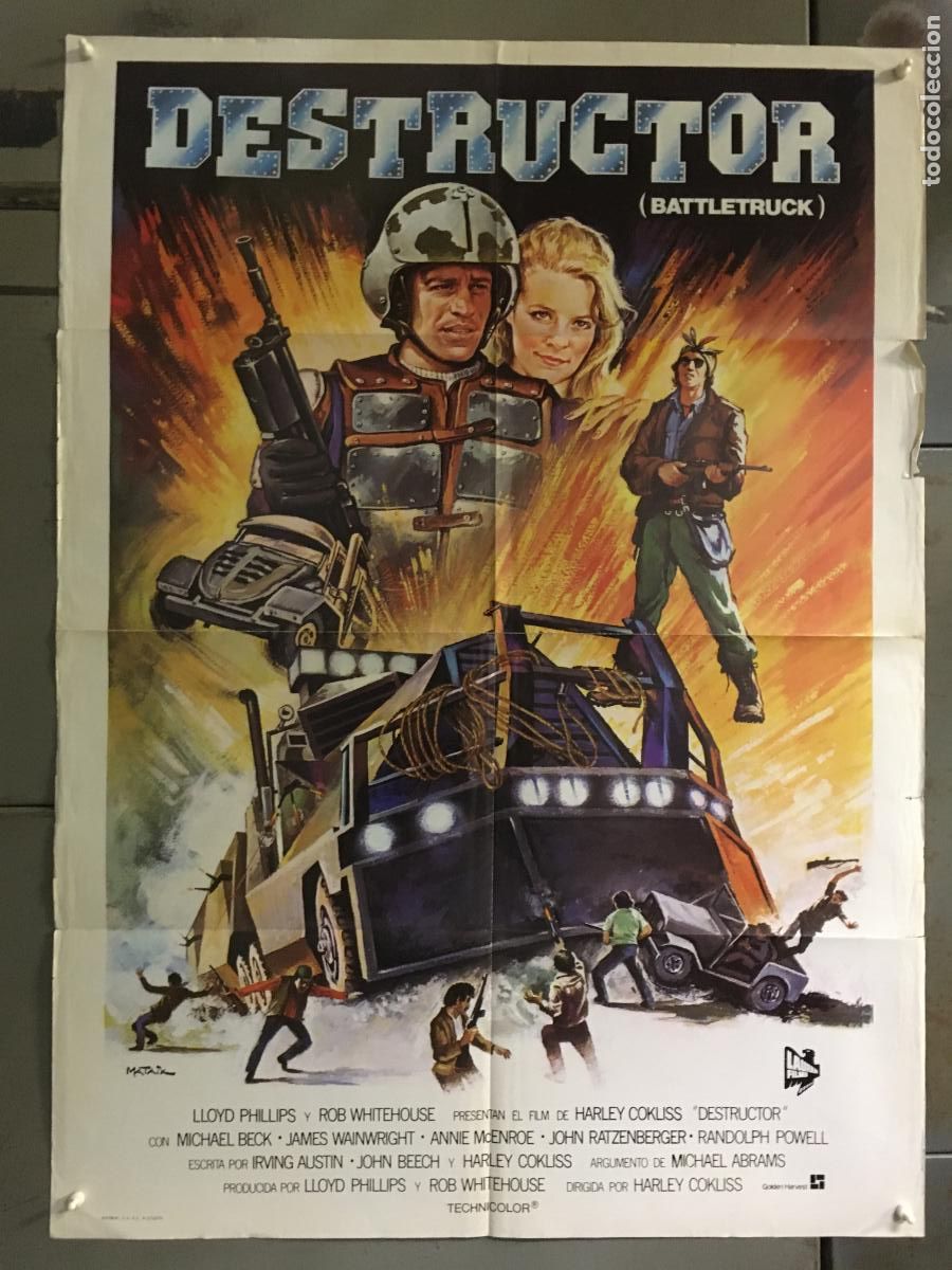 Cinema: AFR17 DESTRUCTOR battletruck MICHAEL BECK POSTER ORIGINAL 70X100 ESTRENO