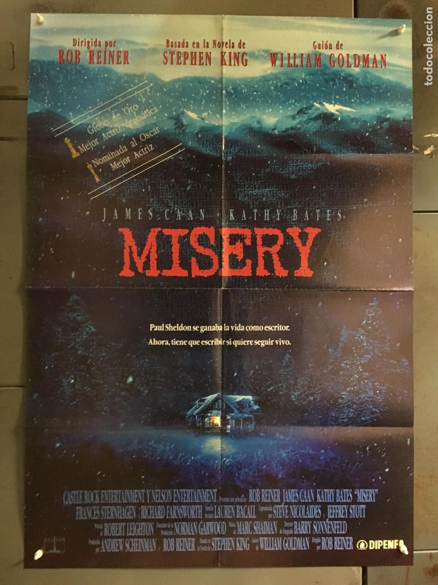 Cinema: AFR22 MISERY KATHY BATES JAMES CAAN STEPHEN KING POSTER ORIGINAL 70X100 ESTRENO