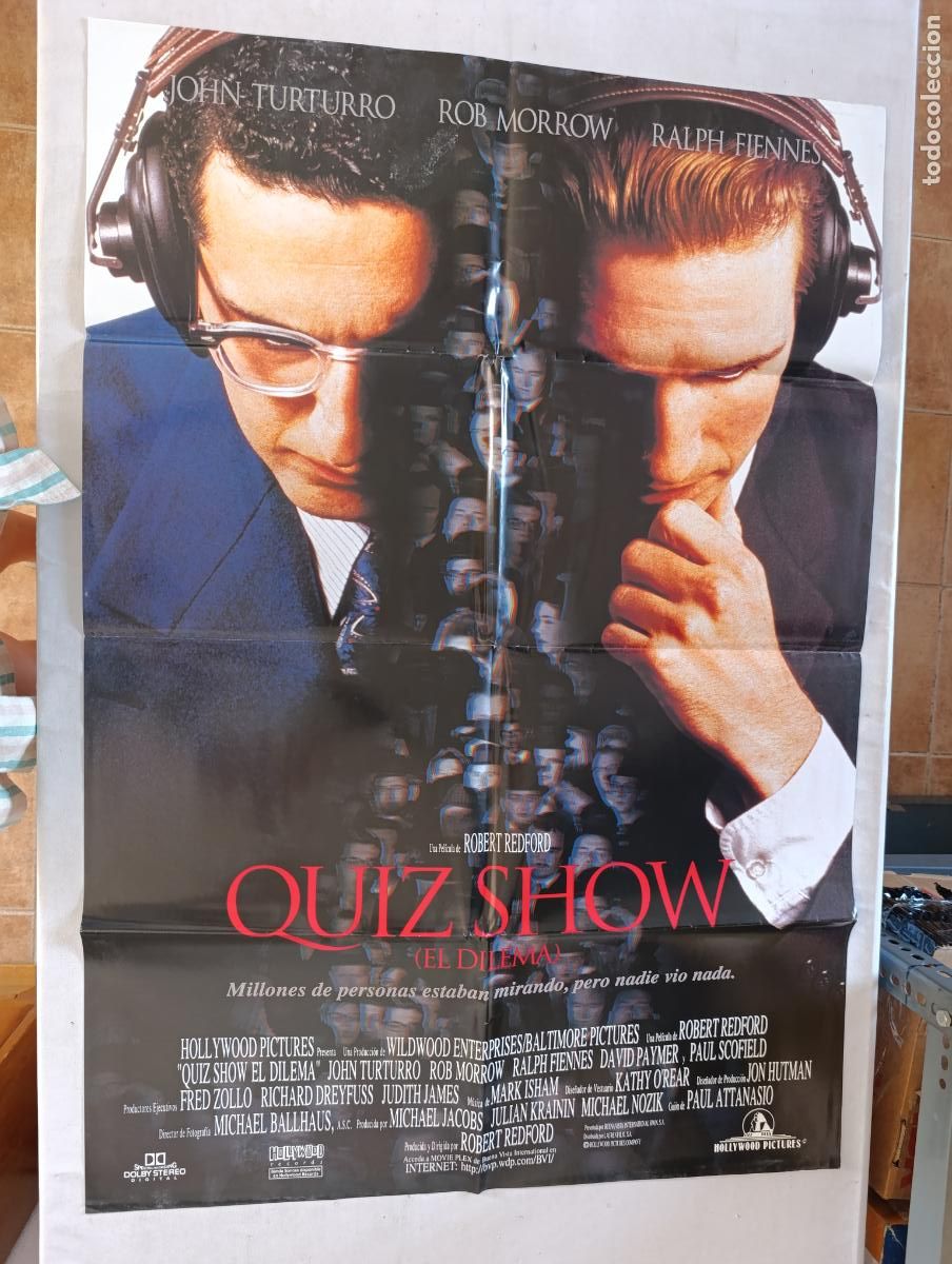 Cine: POSTER ORIGINAL QUIZ SHOW (EL DILEMA) - 98 X 68 CM - ROBERT REDFORD (388)