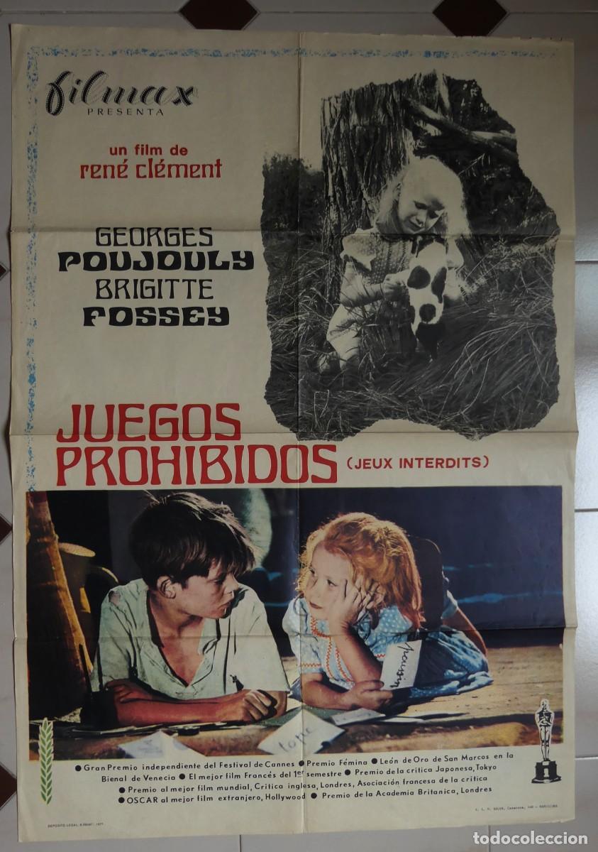 Cine: CARTEL ORIGINAL DEL FILM : JUEGOS PROHIBIDOS (PAGO POR BIZUM - PEDIDO MINIMO 50 EUROS) )