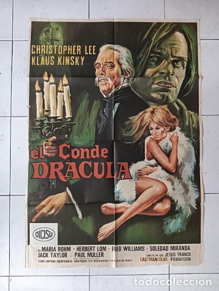 Cine: VKD 2720 EL CONDE DRACULA JESUS FRANCO CHRISTOPHER LEE MIRANDA KINSKI POSTER ORIGINAL 70X100 ESTRENO