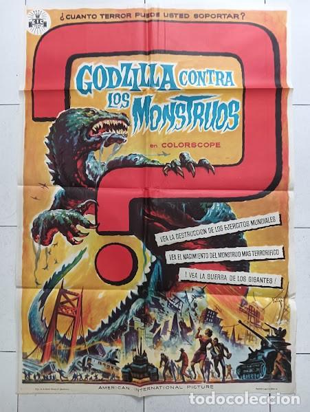 Cine: VKD 2726 GODZILLA CONTRA LOS MONSTRUOS ISHIRO HONDA SOLIGO POSTER ORIGINAL 70X100 ESTRENO