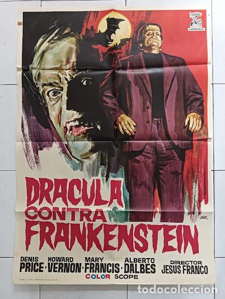 Cine: VKD 2727 DRACULA CONTRA FRANKENSTEIN JESUS FRANCO JANO POSTER ORIGINAL 70X100 ESTRENO