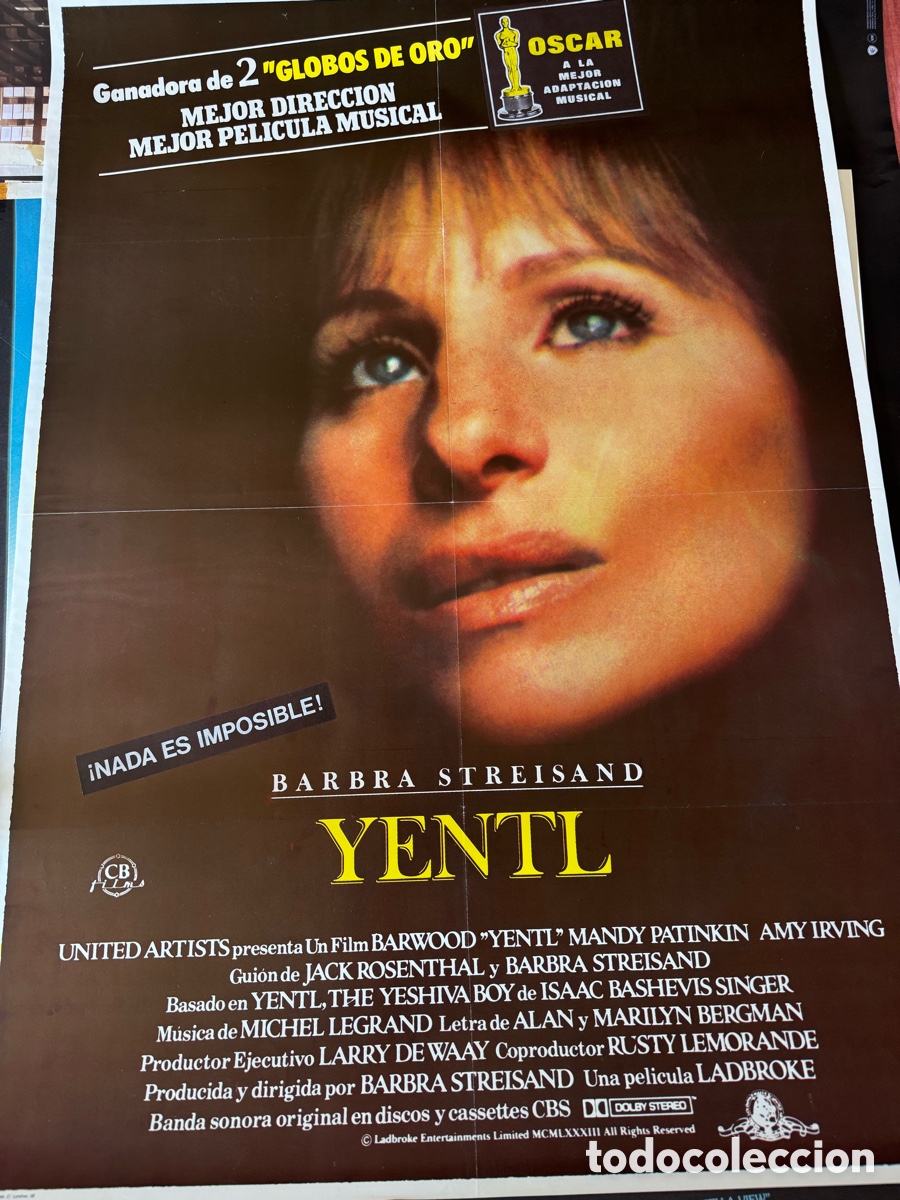 Cine: YENTL BARBRA STREISAND POSTER ORIGINAL 70X100 ESTRENO