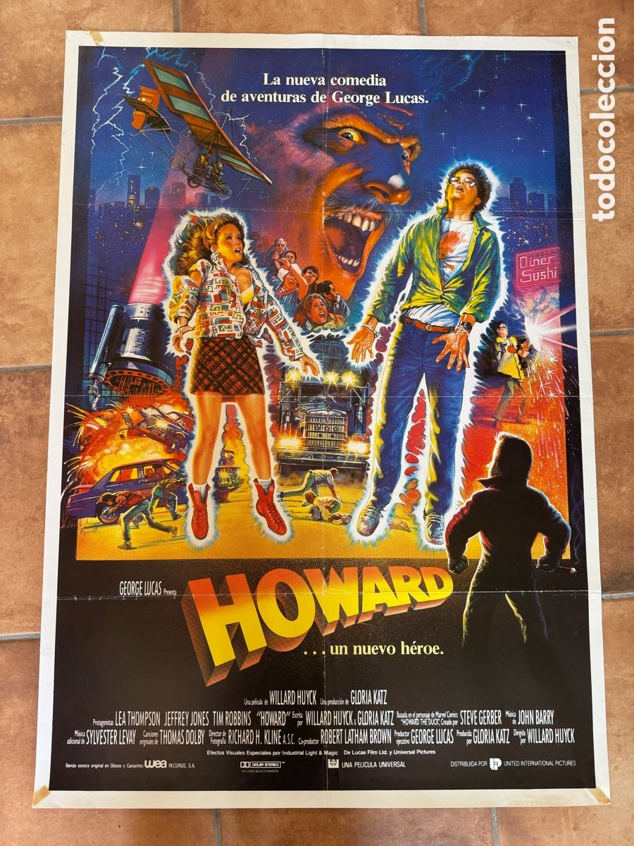 Cine: HOWARD UN NUEVO HEROE GEORGE LUCAS POSTER ORIGINAL ESTRENO