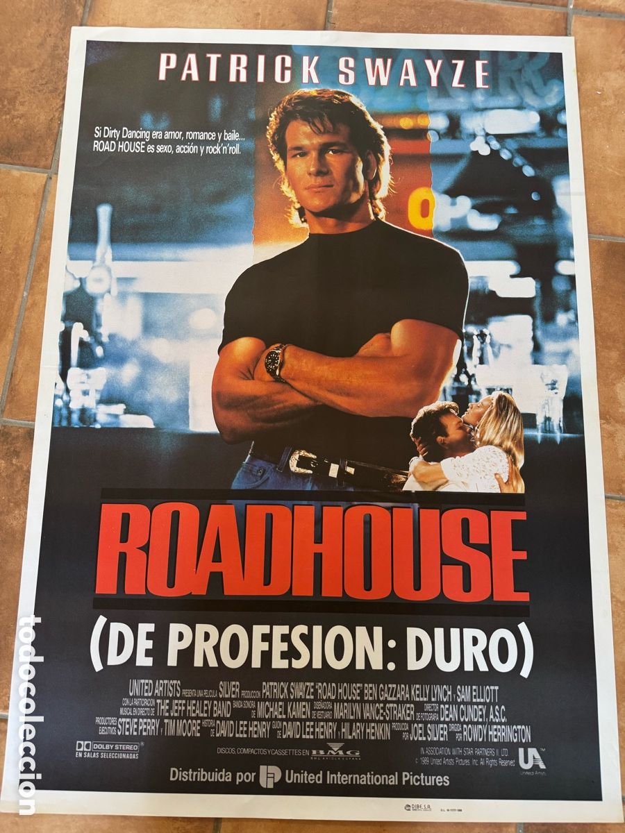 Cine: ROADHOUSE PATRICK SWAYZE POSTER ORIGINAL 70X100 ESTRENO