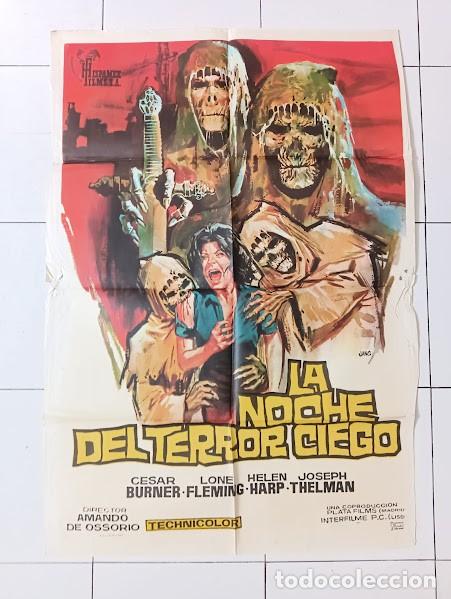 Cine: VKD 2728 LA NOCHE DEL TERROR CIEGO AMANDO DE OSSORIO TEMPLARIOS POSTER ORIGINAL 70X100 ESTRENO