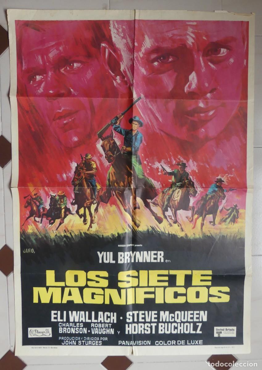 Cine: CARTEL ORIGINAL DEL FILM : LOS SIETE MAGNIFICOS ( 1971 ) (PAGO POR BIZUM - PEDIDO MINIMO 50 EUROS) )