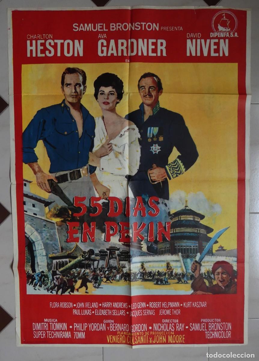 Cine: CARTEL ORIGINAL DEL FILM :55 DIAS EN PEKIN ( 1963 ) (PAGO POR BIZUM - PEDIDO MINIMO 50 EUROS) )