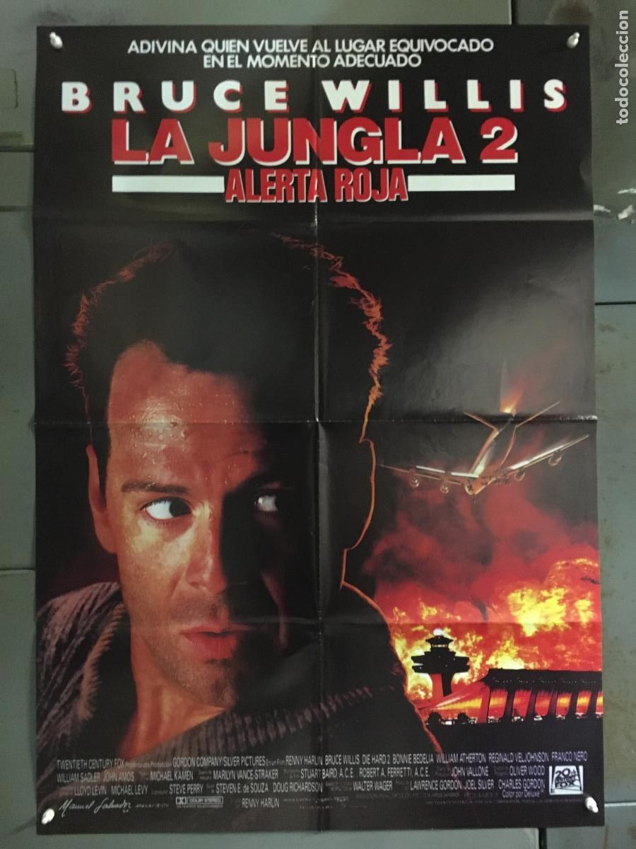 Cine: AFR26 LA JUNGLA DE CRISTAL 2 ALERTA ROJA BRUCE WILLIS POSTER ORIGINAL 70X100 ESTRENO