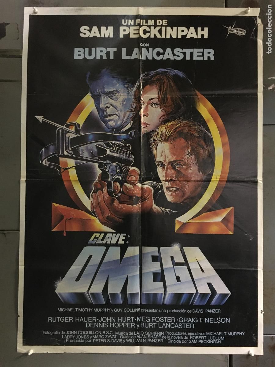 Cine: AFR30 CLAVE OMEGA SAM PECKINPAH RUTGER HAUER BURT LANCASTER CASARO POSTER ORIGINAL 70X100 ESTRENO