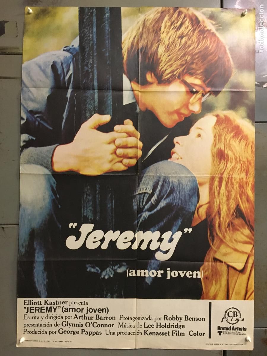 Cine: AFR33 JEREMY AMOR JOVEN ROBBY BENSON GLYNNIS O'CONNOR JR POSTER ORIGINAL 70X100 ESTRENO h2