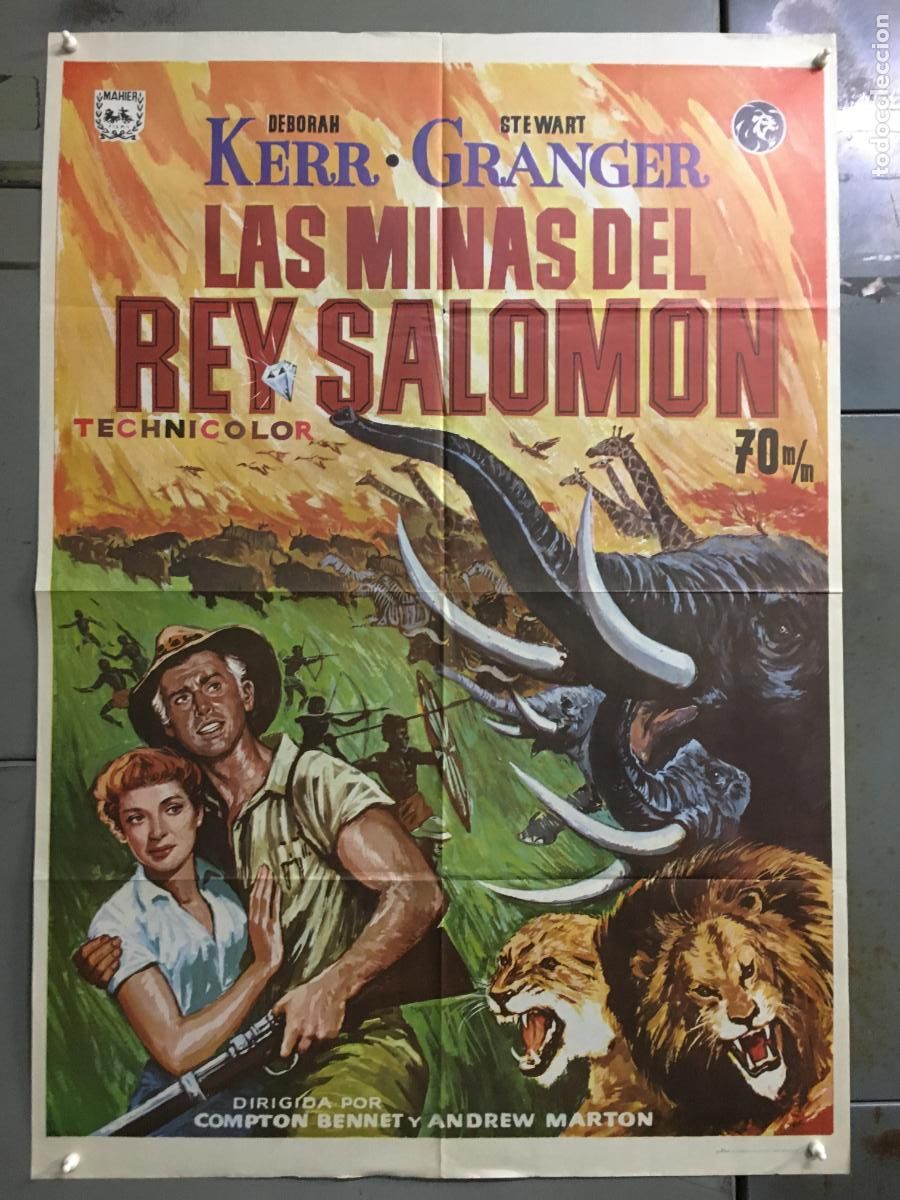 Cine: AFR47 LAS MINAS DEL REY SALOMON STEWART GRANGER POSTER ORIGINAL ESPA&Ntilde;OL 70X100 R-73 h2
