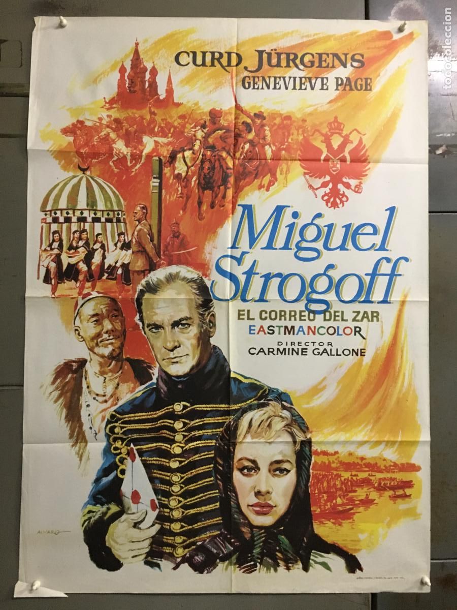 Cine: AFR48 MIGUEL STROGOFF JULIO VERNE CURD JURGENS POSTER ORIGINAL 70X100 ESPA&Ntilde;OL r-79