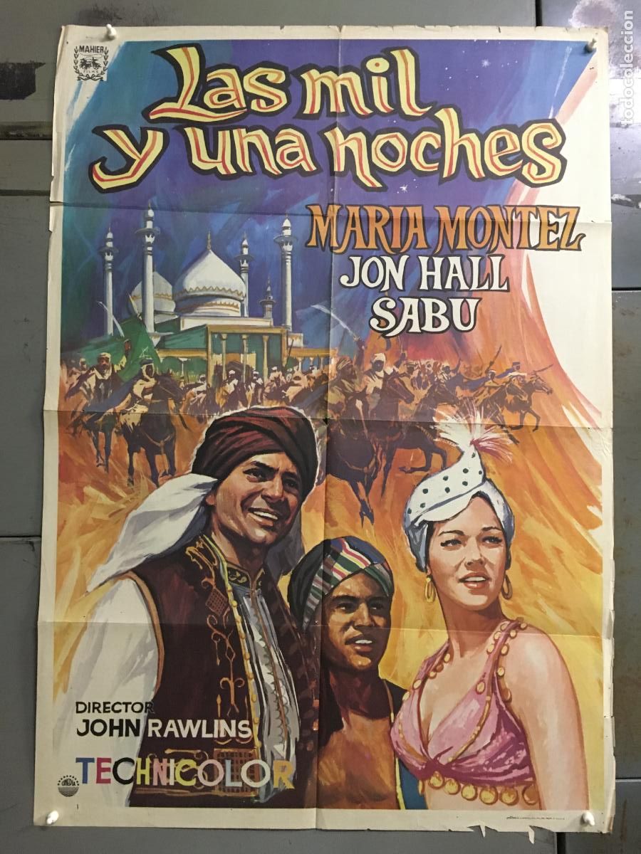 Cine: AFR49 LAS MIL Y UNA NOCHES MARIA MONTEZ POSTER ORIGINAL 70X100 ESPA&Ntilde;OL R-75