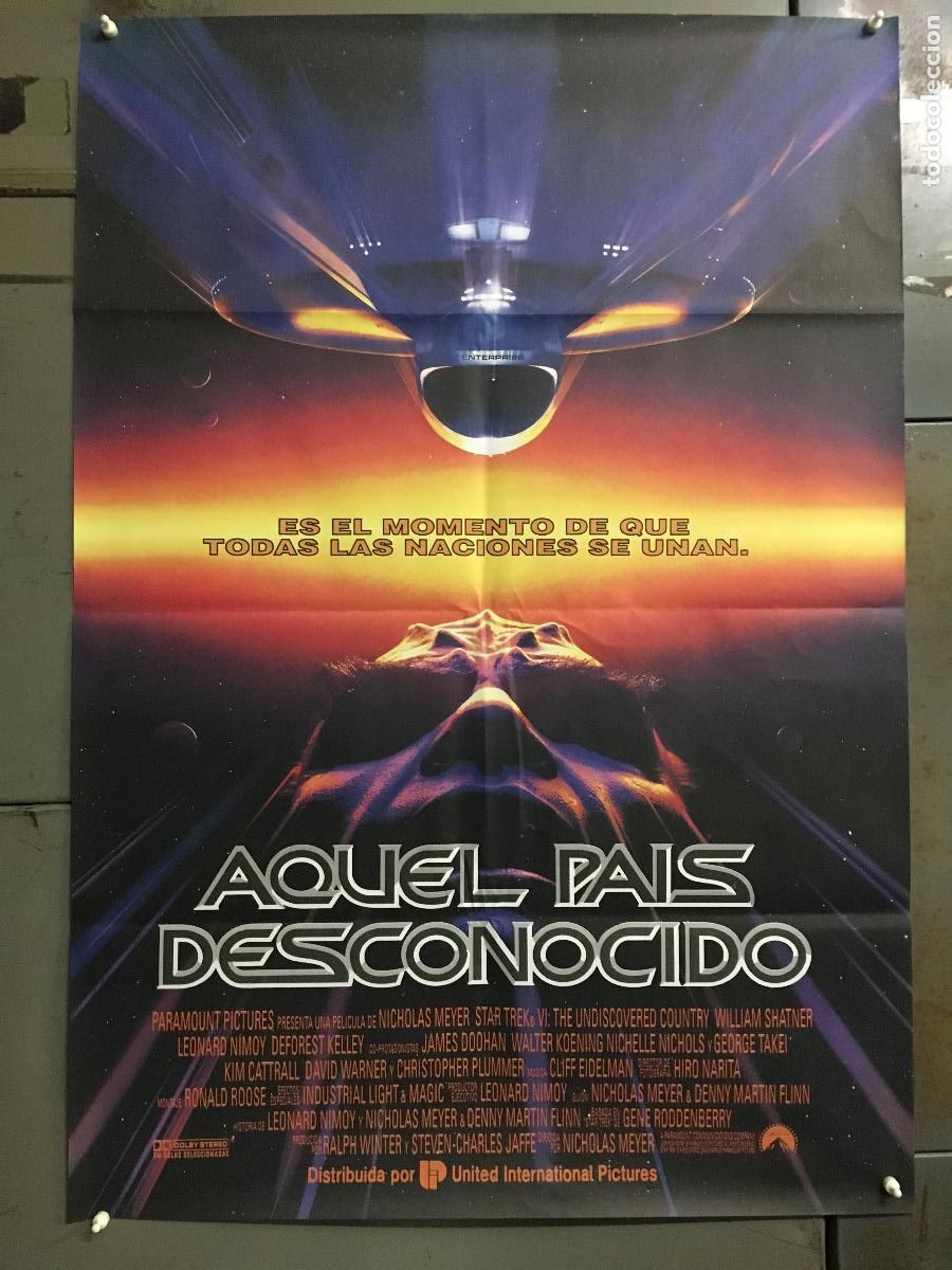 Cine: AFL34 STAR TREK 6 AQUEL PAIS DESCONOCIDO SHATNER NIMOY POSTER ORIGINAL ESTRENO 70X100 h2