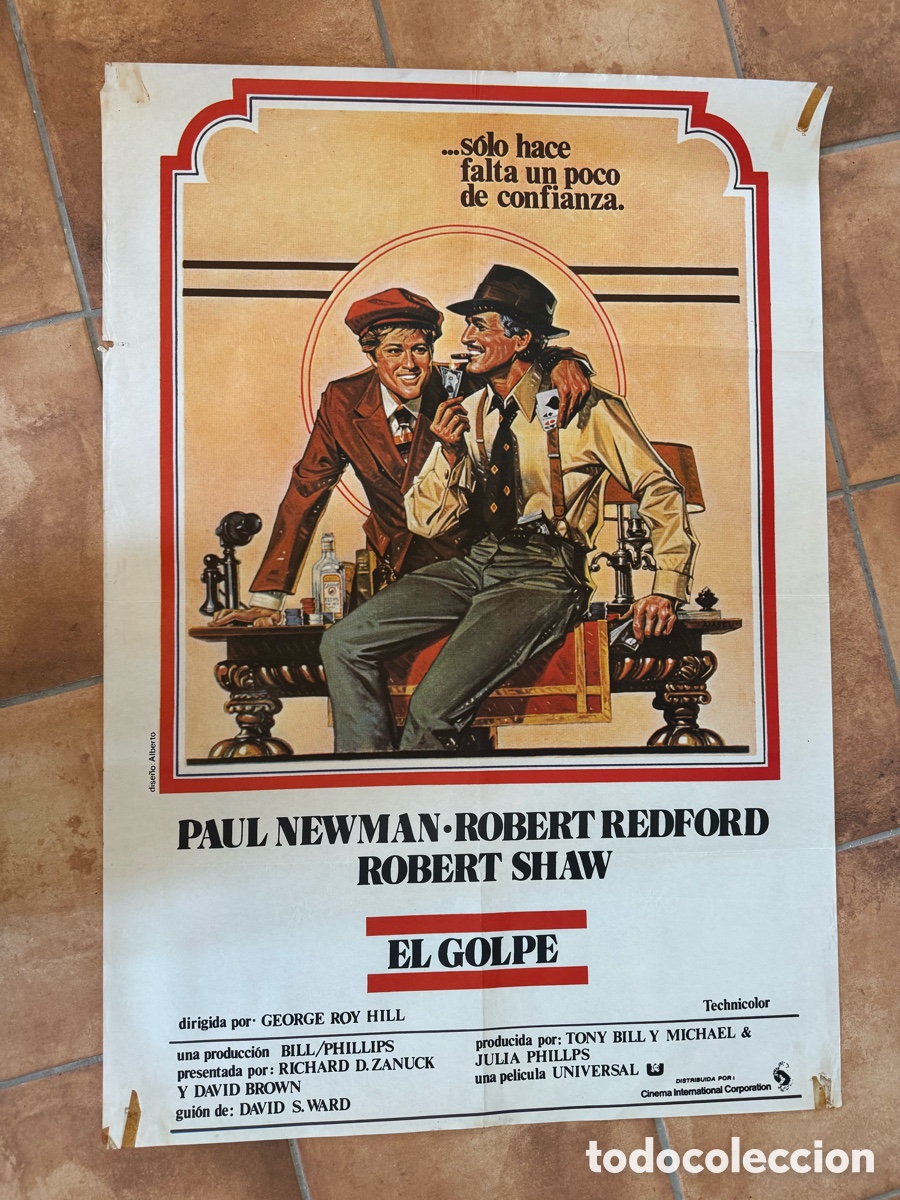 Cine: EL GOLPE POSTER PAUL NEWMAN ROBERT REDFORD CARTEL ORIGINAL ESTRENO