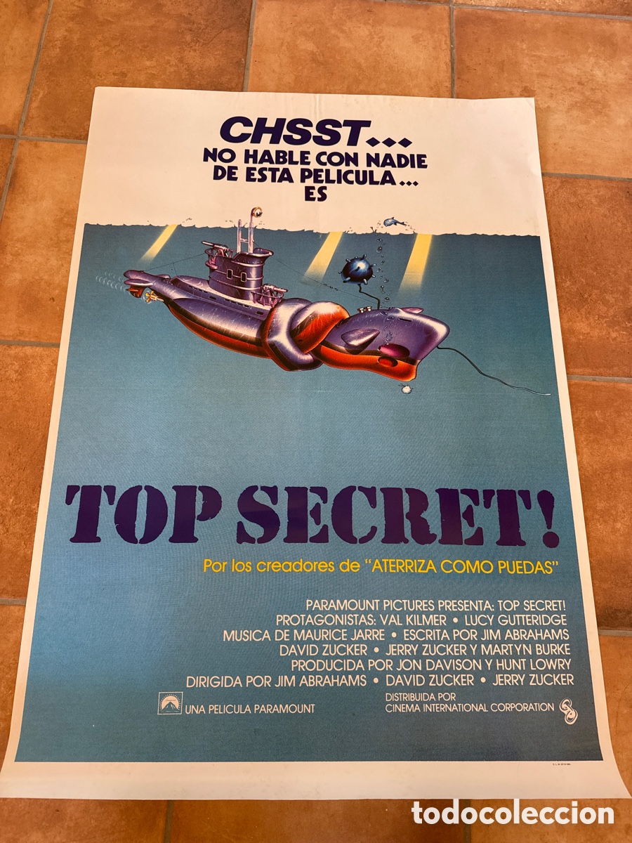 Cine: TOP SECRET poster cartel original val kilmer Lucy Gutteridge peter cushing jim abrahams