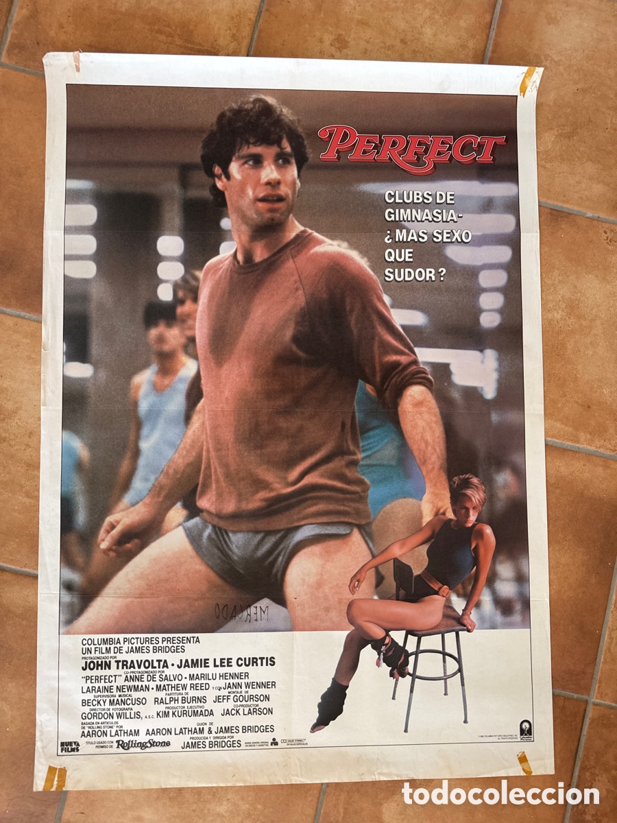 Cine: P&Oacute;STER CARTEL ORIGINAL PERFECT JOHN TRAVOLTA JAMIE LEE CURTIS JAMES BRIDGES.