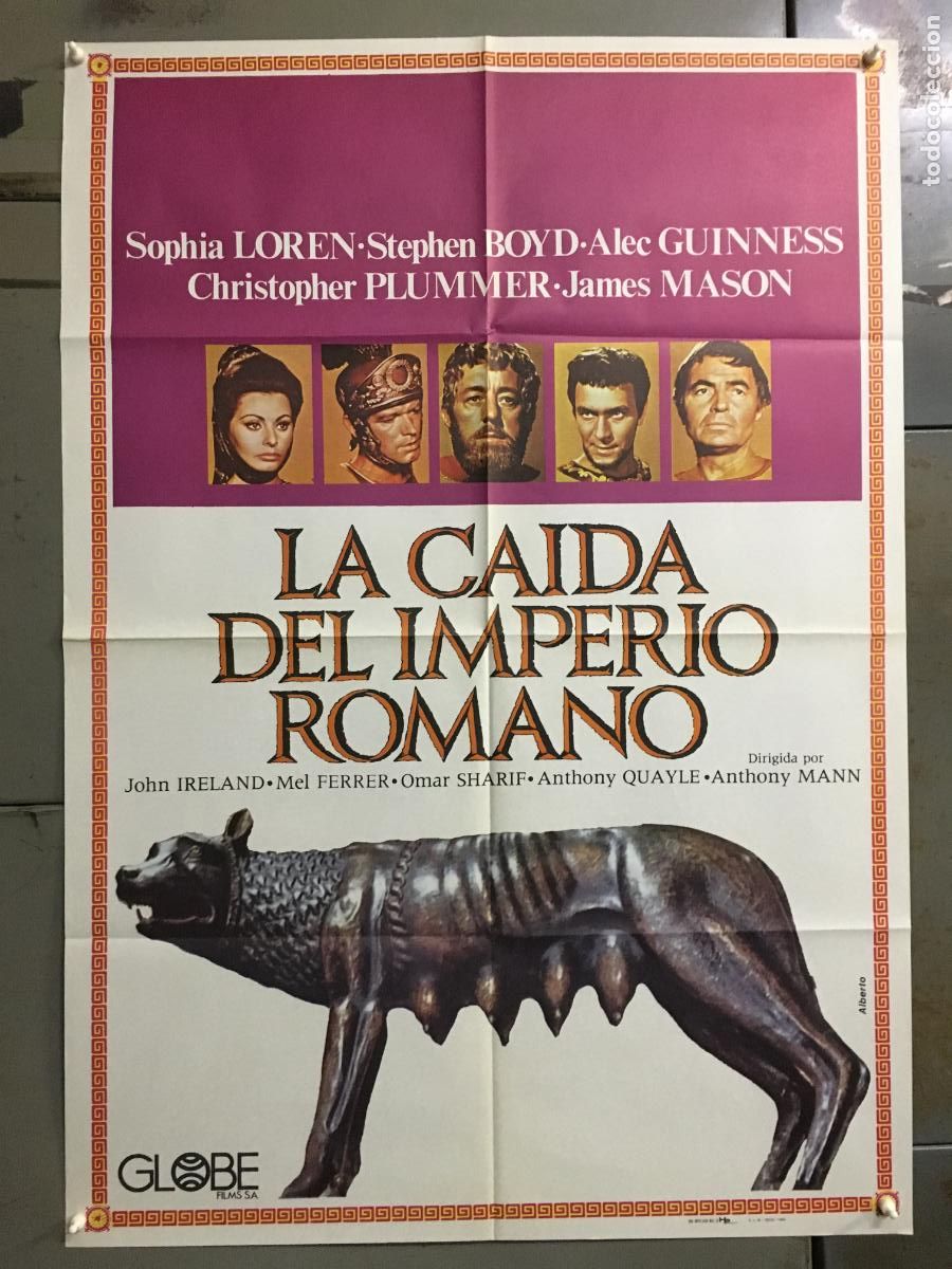 Cine: AFR56 LA CAIDA DEL IMPERIO ROMANO SOFIA LOREN BRONSTON POSTER ORIGINAL 70X100 ESPA&Ntilde;OL R-80 h3