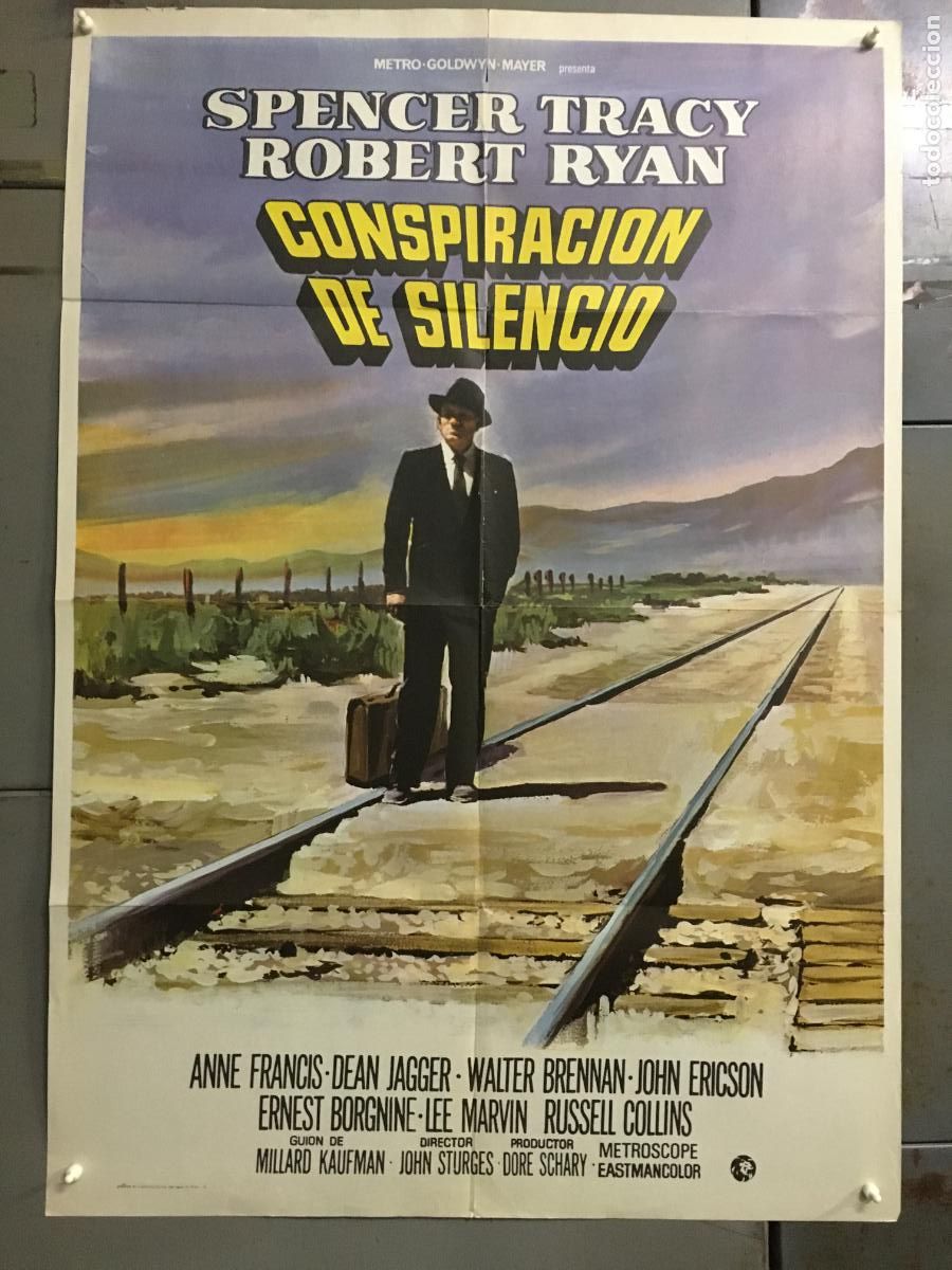 Cine: AFR60 CONSPIRACION DE SILENCIO SPENCER TRACY POSTER ORIGINAL 70X100 ESPA&Ntilde;OL R-72