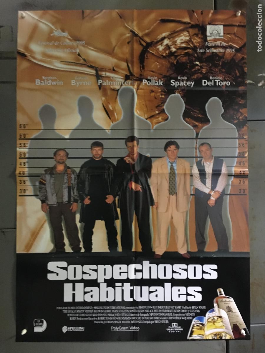 Cine: AFR64 SOSPECHOSOS HABITUALES KEVIN SPACEY GABRIEL BYRNE POSTER ORIGINAL ESTRENO 70X100