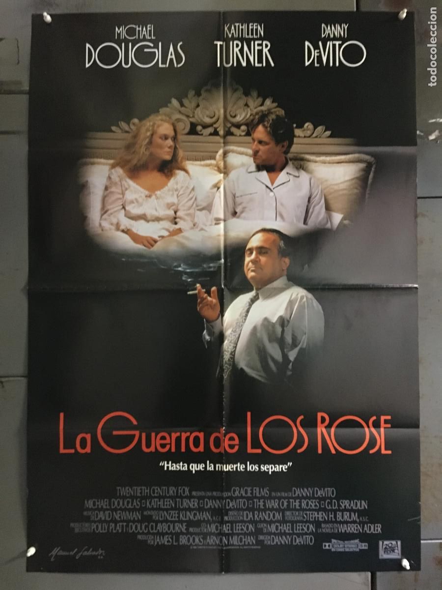 Cine: AFR65 LA GUERRA DE LOS ROSE MICHAEL DOUGLAS KATHLEEN TURNER POSTER ORIGINAL ESTRENO 70X100