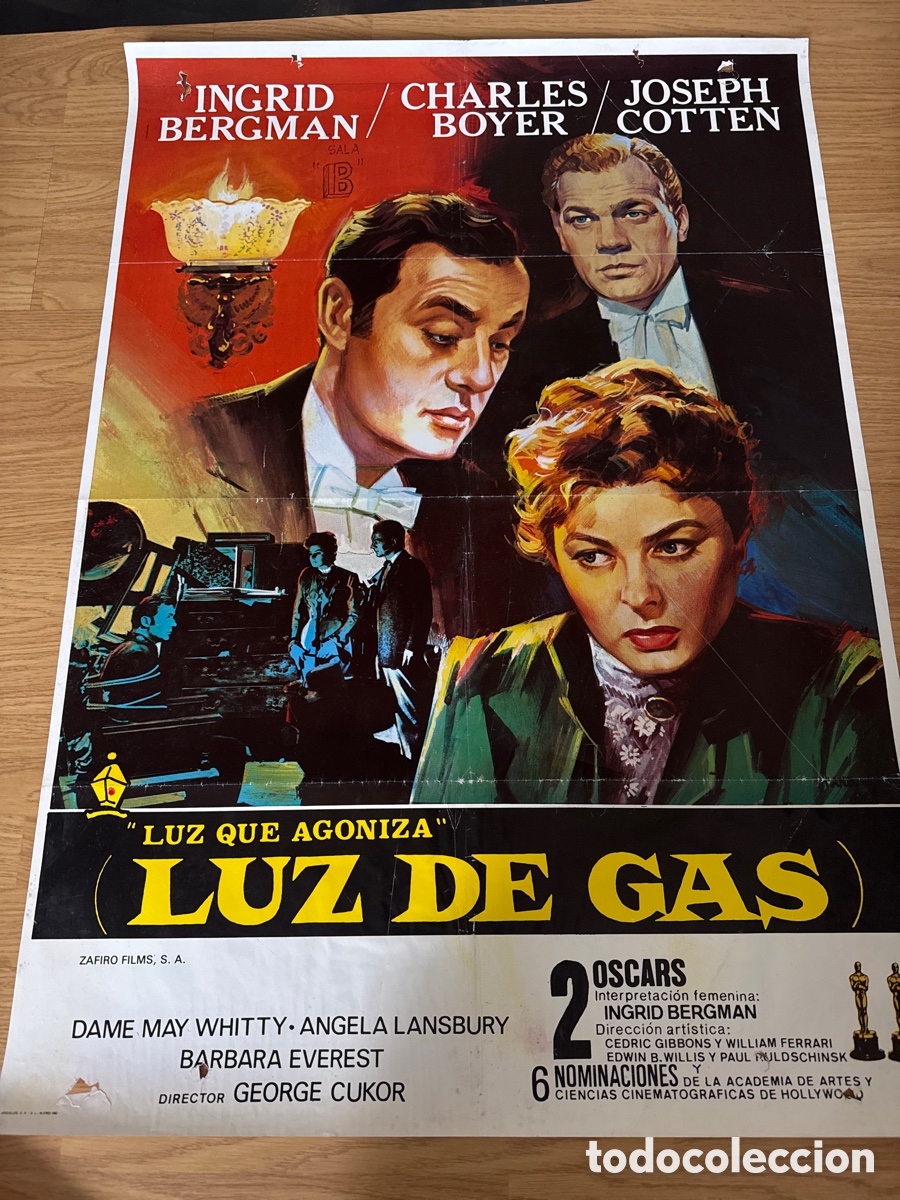 Cine: CARTEL LUZ QUE AGONIZA / DE GAS CHARLES BOYER INGRID BERGMAN POSTER ORIGINAL 70X100 ESPA&Ntilde;OL R-82