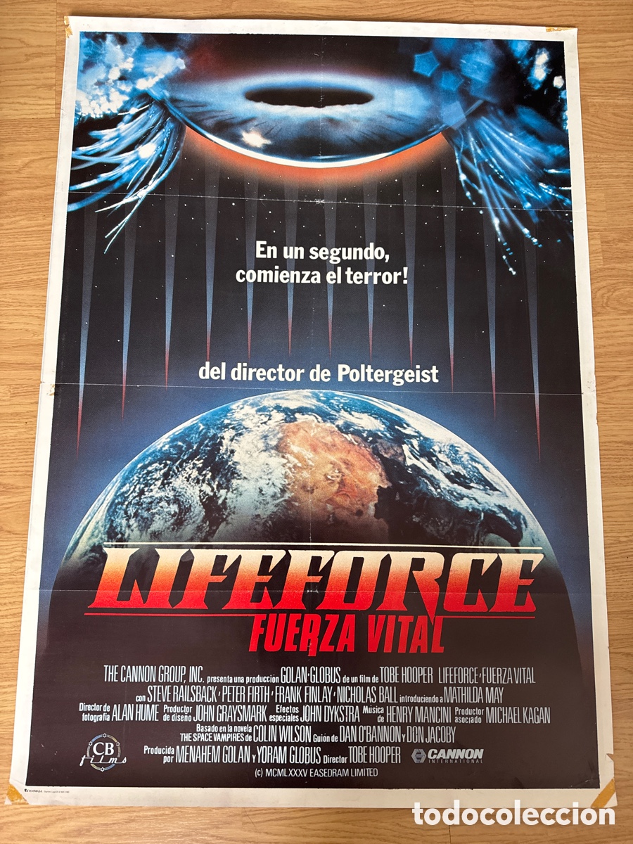 Cine: POSTER LIFEFORCE FUERZA VITAL TOBE HOOPER CARTEL ORIGINAL 1985