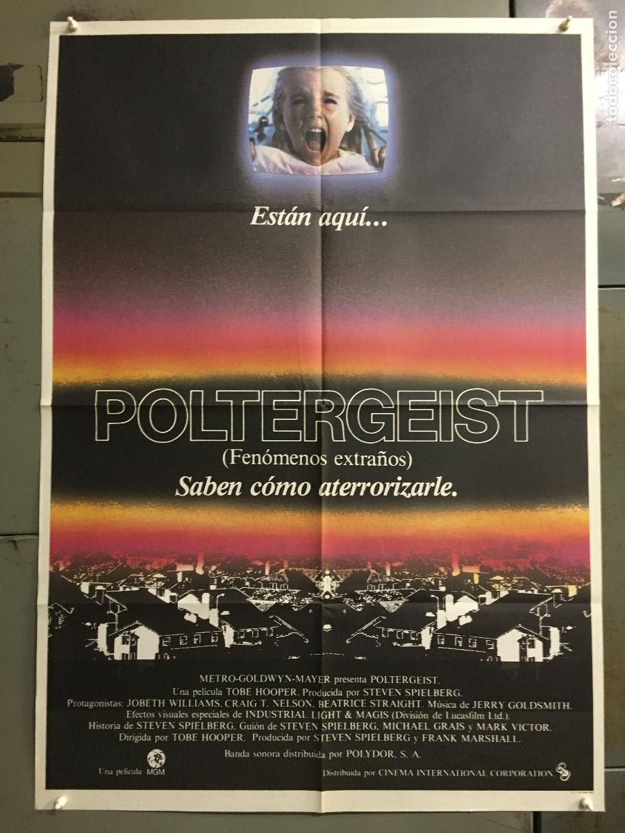 Cine: AFR97 POLTERGEIST TOBE HOOPER STEVEN SPIELBERG POSTER ORIGINAL 70X100 ESTRENO