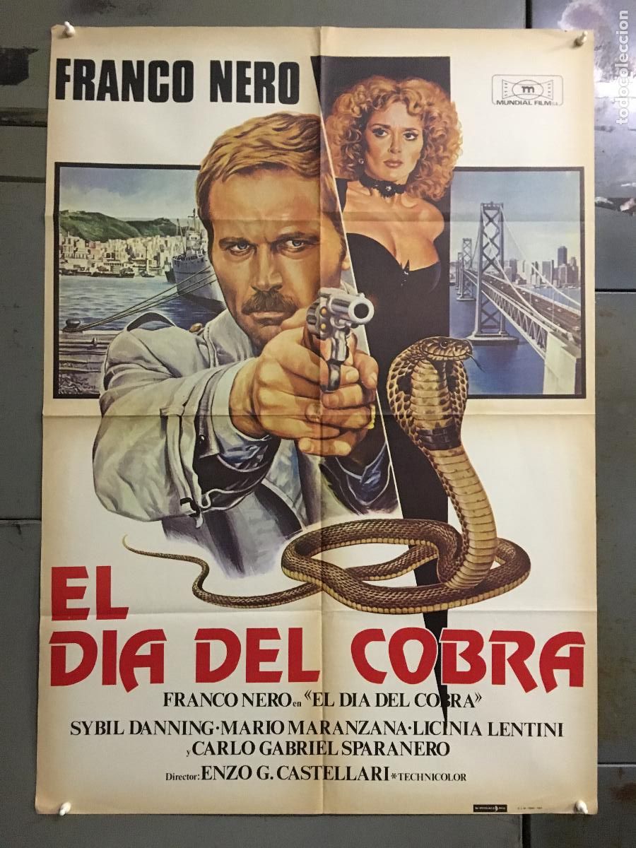 Cine: AFS10 EL DIA DEL COBRA FRANCO NERO SYBIL DANNING POSTER ORIGINAL 70X100 ESTRENO