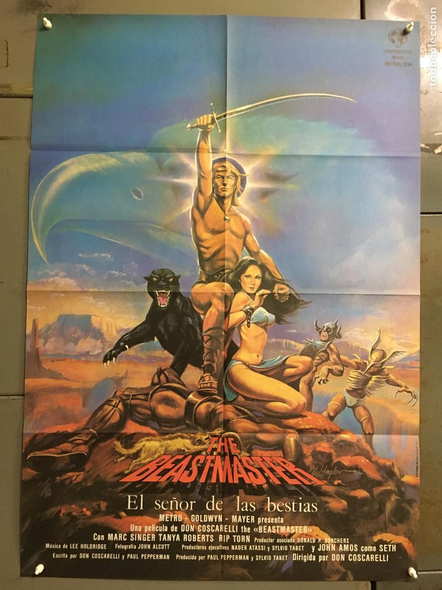 Cine: AFS11 EL SE&Ntilde;OR DE LAS BESTIAS DON COSCARELLI MARC SINGER TANYA ROBERTS POSTER ORIG 70X100 ESTRENO