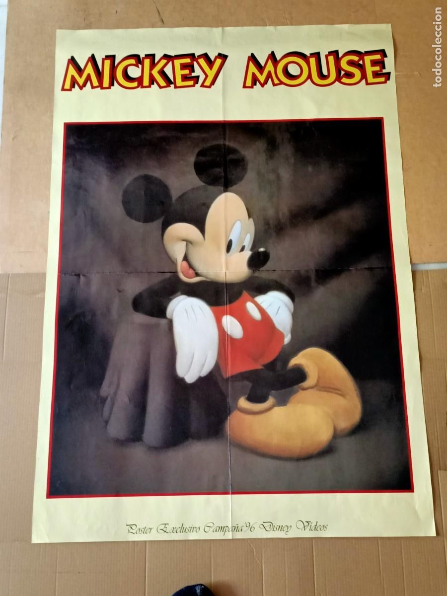 Cine: POSTER CARTEL ORIGINAL WALT DISNEY, ANTIGUO DE MICKEY MOUSE. MIDE 94X64 CM.