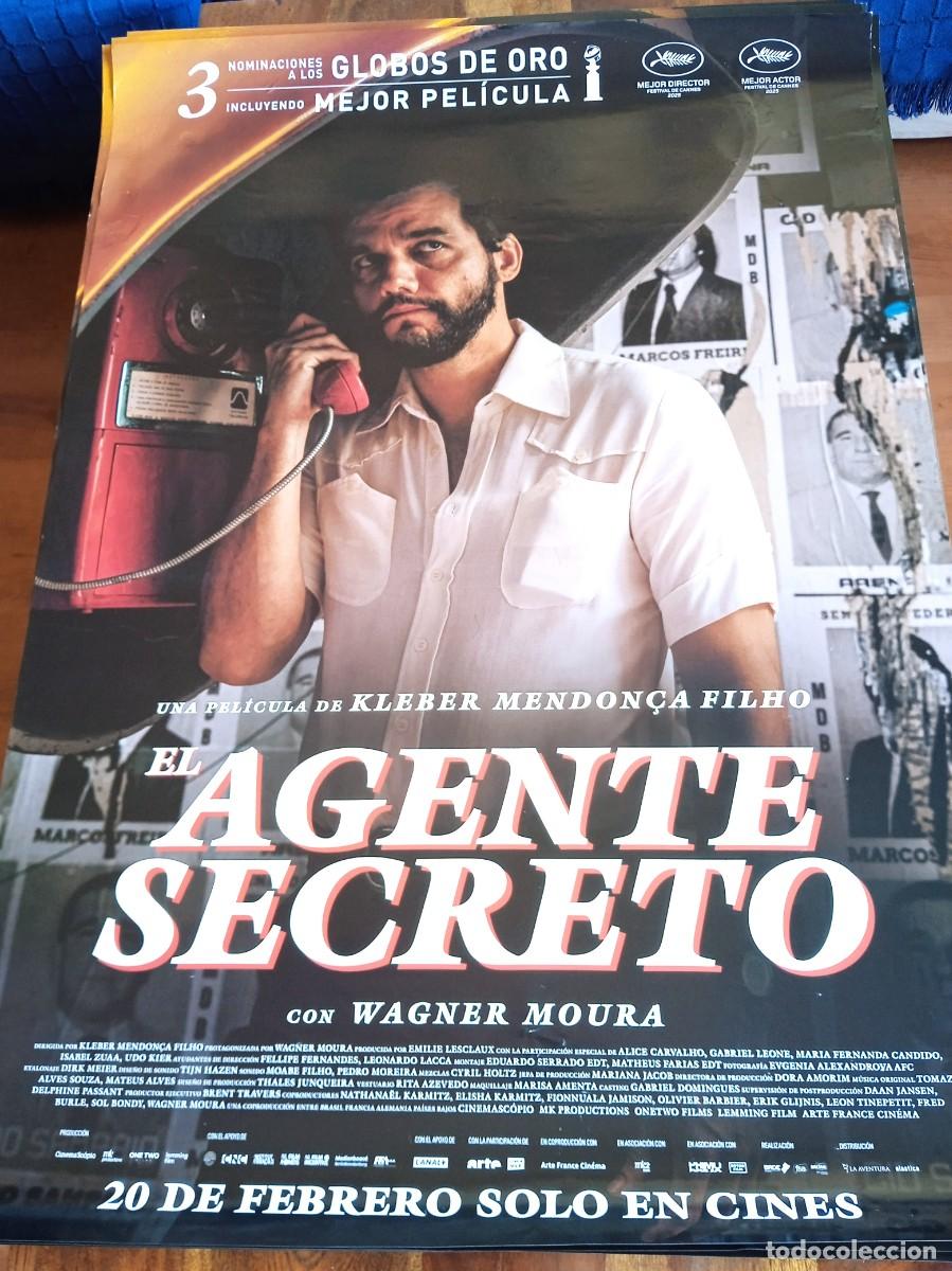 Cine: El agente secreto - Wagner Moura, Alice Carvalho, Udo Kier - Poster original Elastica 2025 Mod 1