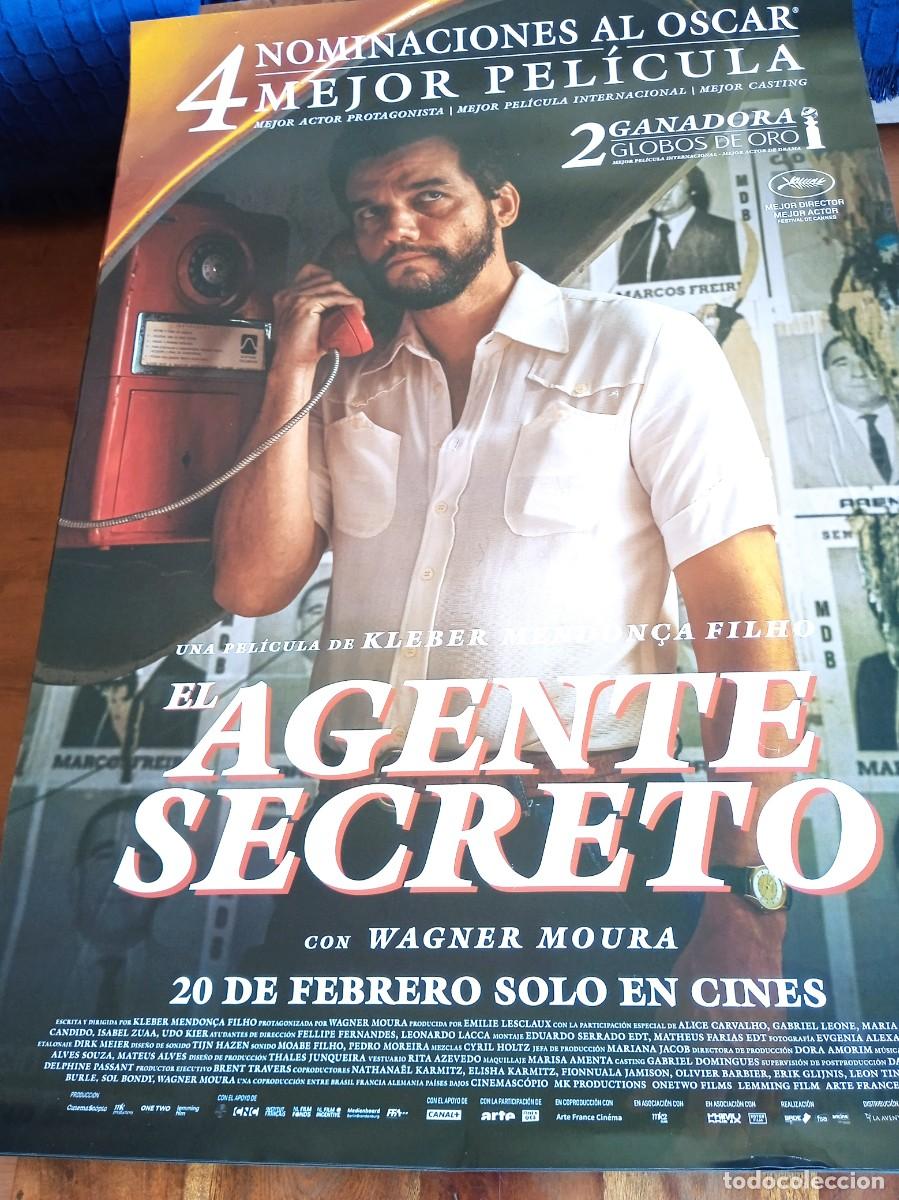 Cine: El agente secreto - Wagner Moura, Alice Carvalho, Udo Kier - Poster original Elastica 2025 Mod 2