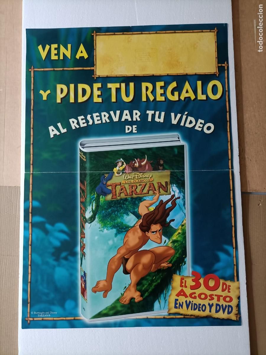 Cine: POSTER ORIGINAL WALT DISNEY. PEL&Iacute;CULA, TARZAN. MIDE: 69X649 CM. EST&Aacute; NUEVO TRES